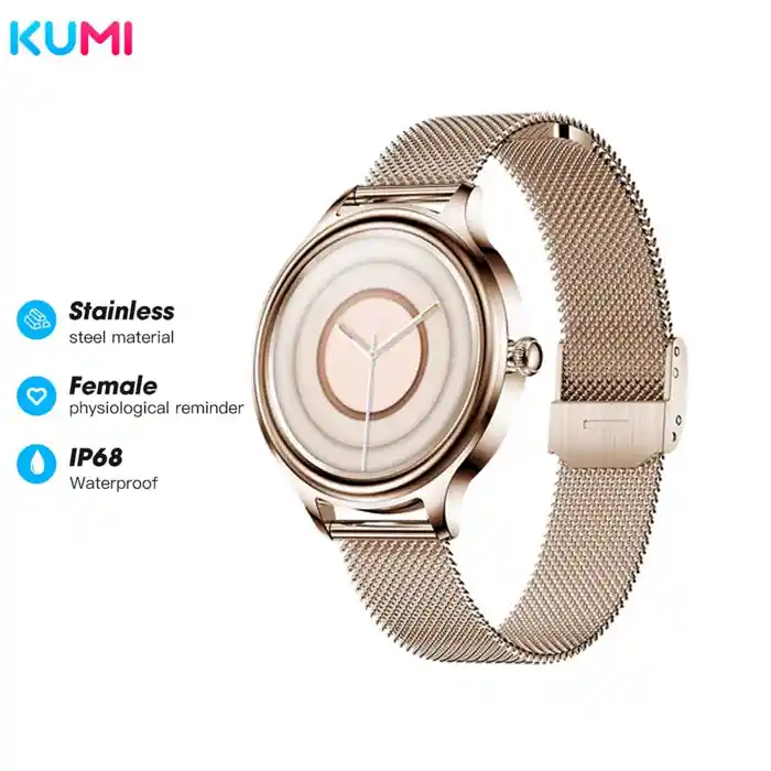 KUMI K3 Female Mash Chain Stainless Steel Smartwatch